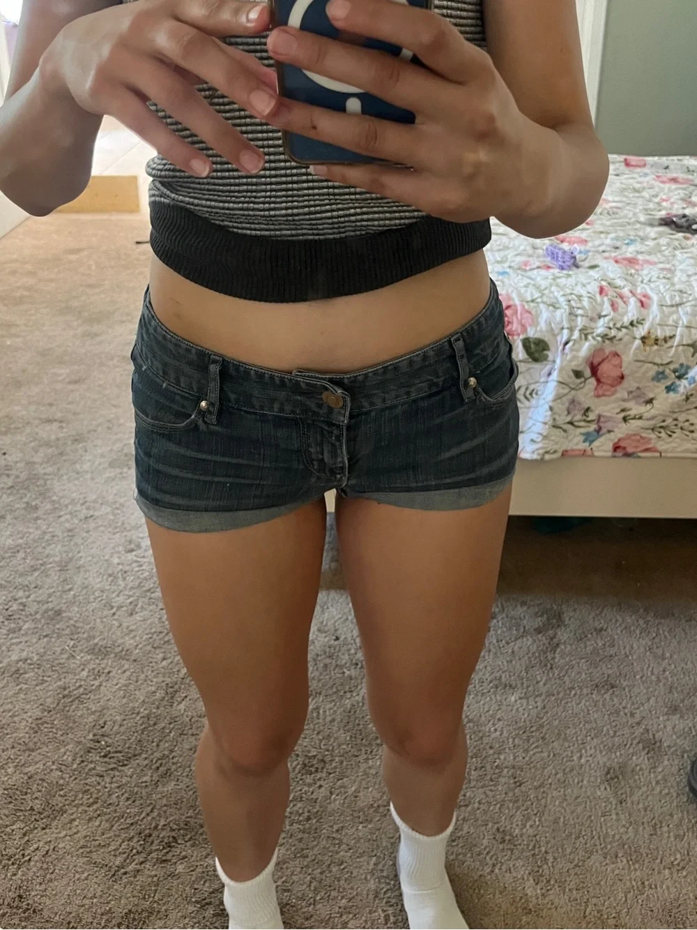 Mossimo Supply Co. Dark Blue Denim Jean Shorts